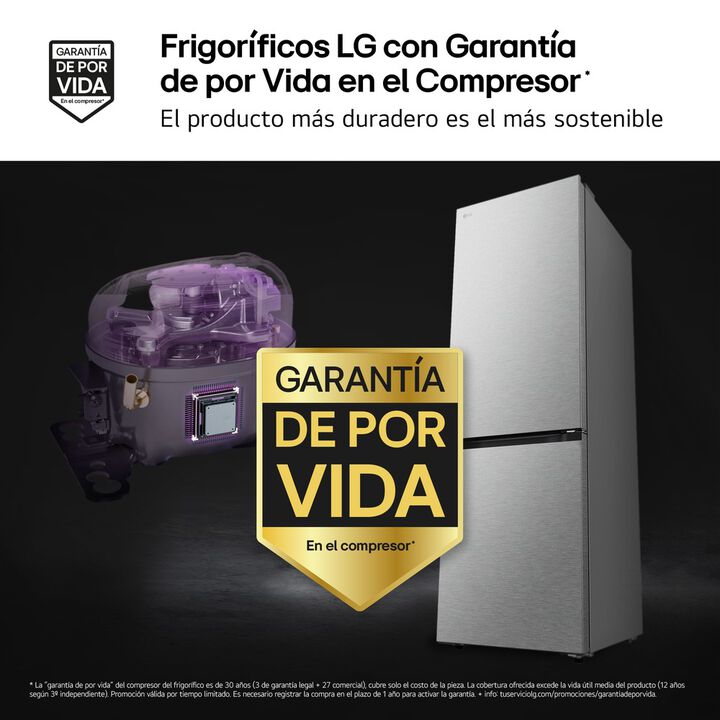 LG Frigor&iacute;fico Combi 1,86m 375l Acero GBBS716BMB