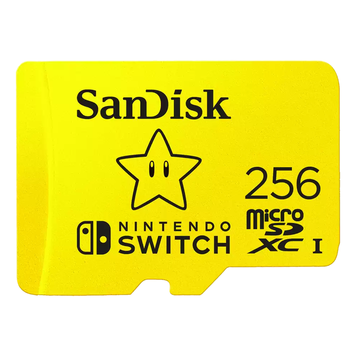 <p>Tarjetas de memoria con licencia de Nintendo&reg; para Nintendo Switch&trade; - 256 GB.Con una velocidad incre&iacute;ble, la tarjeta SanDisk microSDXC&trade; con licencia oficial para la consola Nintendo Switch&trade; te permite a&ntilde;adir hasta 1 TB1 de espacio a tu sistema de juego. Dedica menos tiempo a esperar y m&aacute;s a jugar con velocidades de lectura y escritura de hasta 100 MB/s2 y 90 MB/s2, respectivamente.</p>