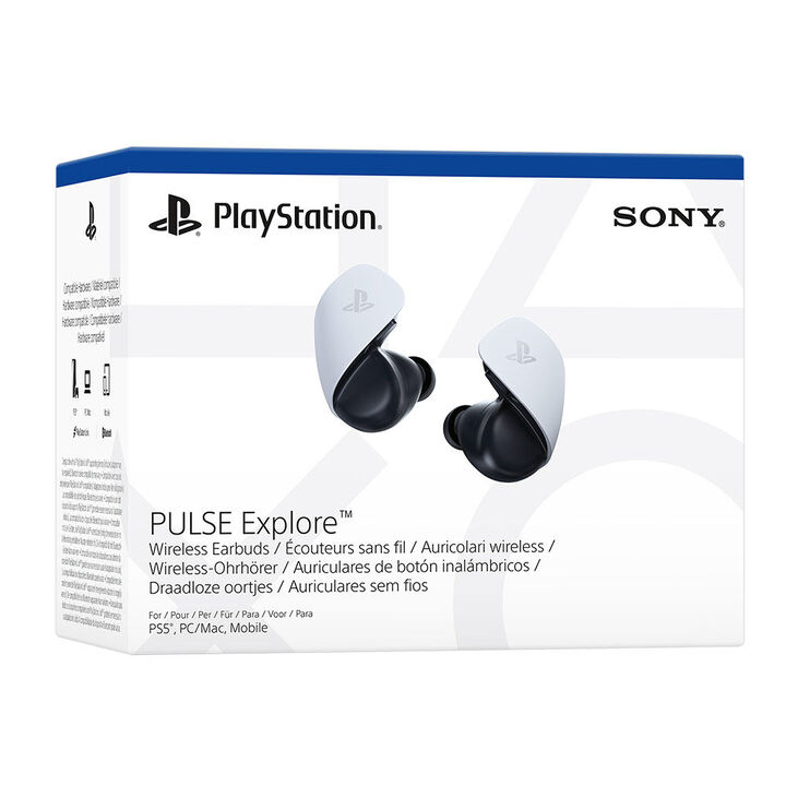 Auriculares inal&aacute;mbricos tipo bot&oacute;n con controladores magn&eacute;ticos planos y conectividad PlayStation Link ultrarr&aacute;pida y sin p&eacute;rdidas, prometiendo un sonido realista y detallado, incluso compatible con audio 3D para PS5.