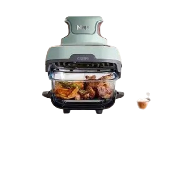 Te presentamos Ninja CRISPi, la freidora de aire port&aacute;til de cristal 4 en 1: el poder de una freidora de aire de tama&ntilde;o est&aacute;ndar en la palma de tu mano. Solo tienes que ajustar el ligero PowerPod de 1700 vatios a uno de los recipientes de cristal para preparar desde raciones individuales a comidas para toda la familia, con 4 funciones de cocci&oacute;n en un solo dispositivo. Adem&aacute;s, consume hasta un 50 % menos de electricidad que un horno de convecci&oacute;n