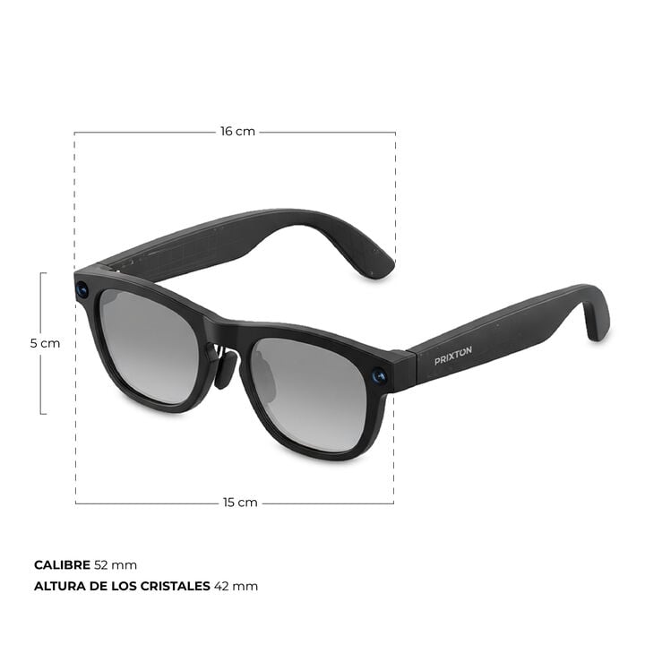 <p><b>Una nueva forma de moverte y comunicarte. </b>Las IRIS son unas gafas inteligentes que combinan un dise&ntilde;o c&oacute;modo y discreto con funciones avanzadas para acompa&ntilde;arte en el d&iacute;a a d&iacute;a. Permiten grabar, escuchar, pedir ayuda a la IA o entenderte en otros idiomas de forma sencilla mediante la voz y gestos.</p>

<p><b><u>Caracter&iacute;sticas:</u></b></p>

<p><li><b>Integraci&oacute;n con ChatGPT e IA conversacional. </b>Pregunta, consulta y aclara dudas en tiempo real sin sacar el m&oacute;vil del bolsillo. La IA te ayuda a organizar ideas, obtener informaci&oacute;n, redactar mensajes o aclarar indicaciones, convirtiendo las gafas en un asistente personal siempre disponible.</li></p>

<p><li><b>Lentes fotocrom&aacute;ticas. </b>Las lentes se adaptan autom&aacute;ticamente a los cambios de luz, aportando mayor comodidad tanto en exteriores como en interiores sin necesidad de cambiar de gafas.</li></p>

<p><li><b>C&aacute;mara Full HD con estabilizaci&oacute;n. </b>Incluye una c&aacute;mara Full HD 1080p con estabilizaci&oacute;n de v&iacute;deo para grabar tus momentos con buena nitidez y una imagen m&aacute;s fluida, incluso cuando caminas o est&aacute;s en movimiento. Ideal para viajes, planes o contenido r&aacute;pido sin usar las manos.</li></p>

<p><li><b>Conectividad Wi‑Fi 6 y Bluetooth. </b>Disfruta de una sincronizaci&oacute;n &aacute;gil con tus dispositivos y de una conexi&oacute;n m&aacute;s r&aacute;pida y fiable para llamadas, control, transmisi&oacute;n y servicios basados en IA.</li></p>

<p><li><b>Control por voz sin conexi&oacute;n. </b>Accede a funciones esenciales incluso sin cobertura o sin depender de Internet, ofreciendo una forma pr&aacute;ctica y r&aacute;pida de control en exteriores y desplazamientos.</li></p>

<p><li><b>Traducci&oacute;n cara a cara con IA. </b>Facilita conversaciones con personas que hablan otros idiomas gracias a la traducci&oacute;n en tiempo real, ideal para viajes, trabajo o entornos internacionales.</li></p>

<p><li><b>Audio est&eacute;reo adaptable. </b>Cuenta con audio est&eacute;reo 2.0 y tres modos de sonido para escuchar m&uacute;sica, indicaciones o respuestas de la IA, ajustando la experiencia seg&uacute;n el entorno.</li></p>

<p><b><u>Caracter&iacute;sticas t&eacute;cnicas:</u></b></p>
<ul>
<li>Integraci&oacute;n con ChatGPT e IA conversacional</li>
<li>C&aacute;mara Full HD 1080p con estabilizaci&oacute;n de v&iacute;deo</li>
<li>Conectividad Wi‑Fi 6 y Bluetooth</li>
<li>Control por voz sin conexi&oacute;n (offline)</li>
<li>Traducci&oacute;n cara a cara con IA</li>
<li>Audio est&eacute;reo 2.0 con tres modos de sonido</li>
<li>Dise&ntilde;o ergon&oacute;mico con almohadillas ajustables</li>
<li>Memoria interna de 16 GB</li>
<li>Autonom&iacute;a optimizada para uso diario (5&ndash;7 d&iacute;as)</li>
<li>Protecci&oacute;n IP54 contra polvo y salpicaduras</li>
</ul>