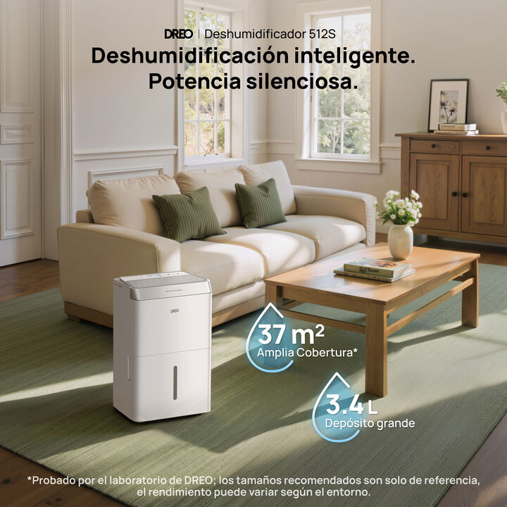 El Dreo DR HDH002S es un deshumidificador inteligente de 20 litros/d&iacute;a, dise&ntilde;ado para estancias grandes y control de humedad en toda la vivienda. Incorpora sensor de humedad con pantalla digital, funcionamiento ultrasilencioso (35dB) y alta eficiencia energ&eacute;tica, ideal para dormitorios, salones, ba&ntilde;os y zonas de lavander&iacute;a.
Cuenta con 3 velocidades de ventilador y modos Autom&aacute;tico, Confort y Continuo, que permiten mantener la humedad seleccionada con una precisi&oacute;n aproximada de 5% RH. Incluye modo secado de ropa, pensado para acelerar el secado en interiores en climas hmedos.
El equipo ofrece doble sistema de drenaje: dep&oacute;sito extra&iacute;ble de 3,4L con apagado autom&aacute;tico cuando se llena, o drenaje continuo por manguera para uso prolongado. Su dise&ntilde;o port&aacute;til con ruedas y asa facilita moverlo entre habitaciones.
Este modelo ha sido aprobado por el Good Housekeeping Institute (2026), lo que certifica su rendimiento, fiabilidad y calidad tras pruebas independientes.
