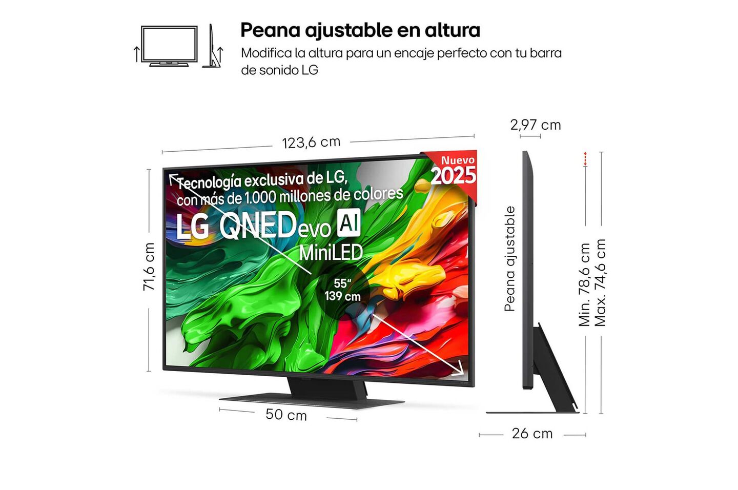 Smart TV LG QNED evo AI QNED86 55 pulgadas MiniLED 4K 2025