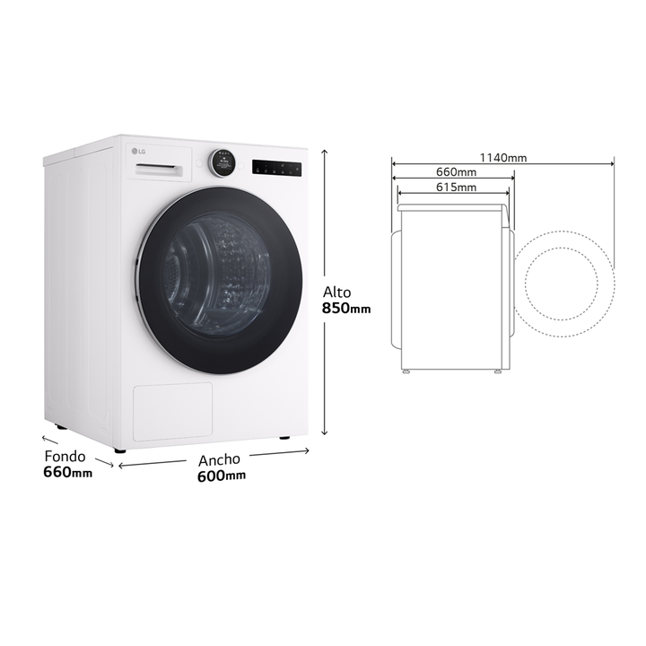 Secadora con Inteligencia artificial 9kg, clase energ&eacute;tica B, con Bomba de calor Dual Inverter, color Blanco, Serie 700