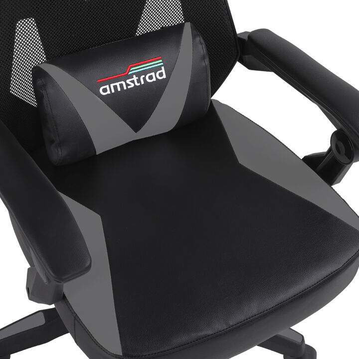 <!DOCTYPE html>
<html lang="es">
<head>
  <meta charset="UTF-8">
  <title>Amstrad AMS-309 - Silla Gaming</title>
  <style>
    body {
      font-family: Arial, sans-serif;
      max-width: 600px;
      margin: 40px auto;
      color: #222;
    }

    h2 {
      color: #cc0000;
      margin-bottom: 10px;
    }

    .descripcion {
      background-color: #f9f9f9;
      border-left: 4px solid #cc0000;
      padding: 12px 16px;
      margin-bottom: 20px;
      line-height: 1.6;
    }

    .destacados {
      list-style: none;
      padding: 0;
      margin-bottom: 20px;
    }

    .destacados li::before {
      content: "► ";
      color: #cc0000;
    }

    .destacados li {
      margin-bottom: 6px;
      font-weight: bold;
    }

    table {
      width: 100%;
      border-collapse: collapse;
    }

    table tr:nth-child(even) {
      background-color: #f5f5f5;
    }

    table td {
      padding: 8px 12px;
      border-bottom: 1px solid #ddd;
    }

    table td:first-child {
      font-weight: bold;
      width: 55%;
    }
  </style>
</head>
<body>

  <h2>Amstrad AMS-309 &mdash; Silla Gaming Negro & Gris</h2>

  <div class="descripcion">
    Amstrad te ofrece su silla AMS-309 en negro y gris, fabricada en malla transpirable, anti-transpiraci&oacute;n y confortable. Su est&eacute;tica moderna la hace perfecta tanto para entornos de oficina como para setups gaming.
  </div>

  <h2>Caracter&iacute;sticas principales</h2>

  <ul class="destacados">
    <li>Tela anti-transpiraci&oacute;n</li>
    <li>Coj&iacute;n lumbar</li>
    <li>Respaldo reclinable de 90&deg; a 135&deg;</li>
  </ul>

  <h2>Especificaciones</h2>

  <table>
    <tr>
      <td>Colores</td>
      <td>Negro y gris</td>
    </tr>
    <tr>
      <td>Tela</td>
      <td>Malla transpirable y suave</td>
    </tr>
    <tr>
      <td>Reposabrazos</td>
      <td>2</td>
    </tr>
    <tr>
      <td>Inclinaci&oacute;n del respaldo</td>
      <td>Hasta 135&deg;</td>
    </tr>
    <tr>
      <td>Coj&iacute;n lumbar</td>
      <td>Incluido</td>
    </tr>
    <tr>
      <td>Profundidad</td>
      <td>50 cm</td>
    </tr>
    <tr>
      <td>Ancho del asiento</td>
      <td>46 cm</td>
    </tr>
    <tr>
      <td>Ancho del respaldo</td>
      <td>46 cm</td>
    </tr>
    <tr>
      <td>Altura del asiento</td>
      <td>De 47 a 55 cm</td>
    </tr>
    <tr>
      <td>Grosor del asiento</td>
      <td>10 cm</td>
    </tr>
    <tr>
      <td>Peso m&aacute;ximo soportado</td>
      <td>130 kg</td>
    </tr>
    <tr>
      <td>Peso del producto</td>
      <td>13 kg</td>
    </tr>
  </table>

</body>
</html>