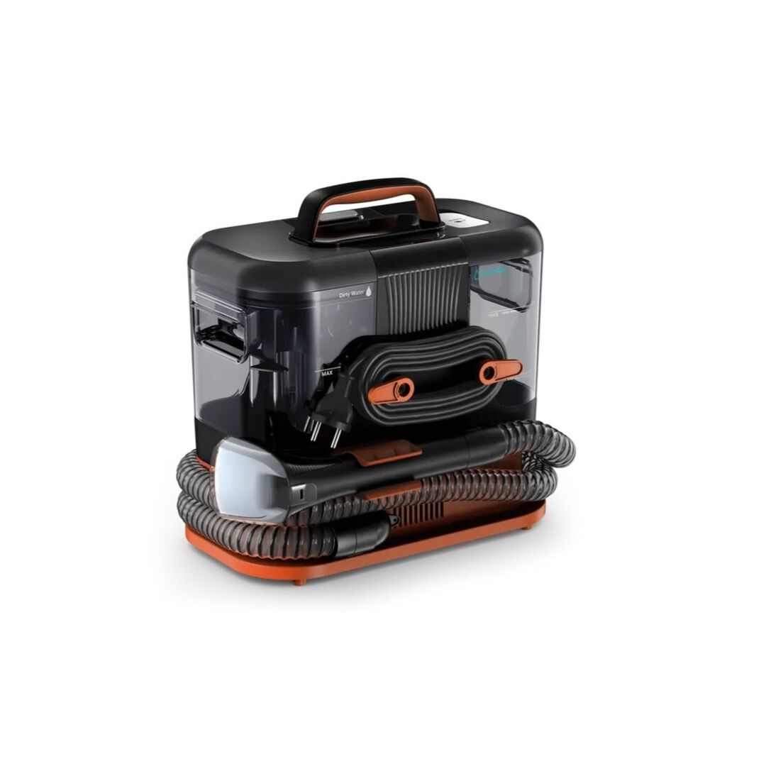 Aspirador de tapicerías, Limpieza rápida de derrames y manchas, hasta 12,5 kPa, 400 W, Incluye sistema de autolimpieza, Naranja