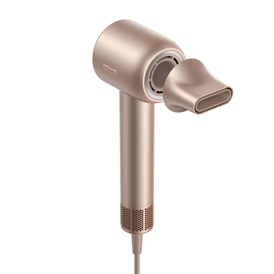 Glory Mix Secador De Pelo, Alta Velocidad, 3 Boquillas Magn&eacute;ticas, Secado con Fragancia Personalizada, Control Temperatura por NTC,300 Millones de Negativos/Cm&sup3;, 110000 RPM, Ligero 336 g Dorado