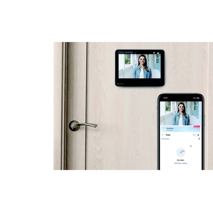 Mirilla inteligente Wi-Fi. La seguridad de la puerta principal simplificada y visible 
Proteja su puerta principal de forma sencilla con la HP4 de EZVIZ. Puede controlarla de forma remota con la aplicación EZVIZ; es más, basta con unos simples toques en la pantalla interior. La HP4 le mantiene conectado e informado, lo que añade una capa extra de seguridad a su familia