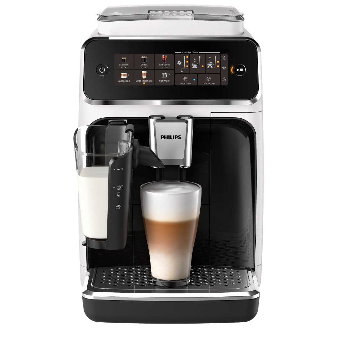 Disfruta de 6 bebidas calientes y refrescantes con un solo toque, con la crema, el aroma y la temperatura perfectos. LatteGo prepara automáticamente espuma de leche suave como la seda para tus cafés, es fácil de configurar y se puede limpiar en solo 10 segundos*.