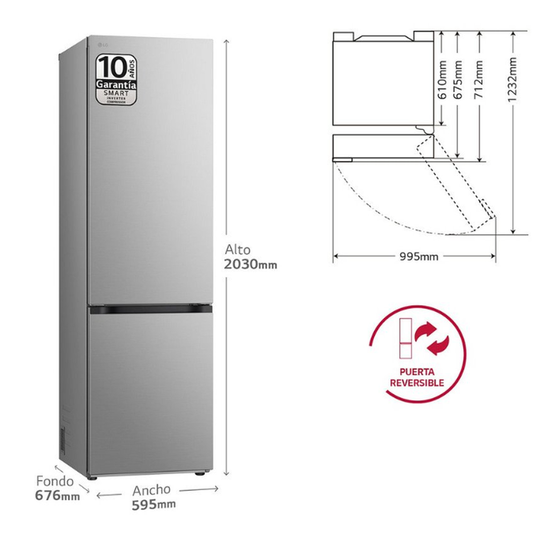 Frigor&iacute;fico combi LG GBV7280BPY con dise&ntilde;o Premium y elegante, perfectamente integrado en el dise&ntilde;o de tu cocina.