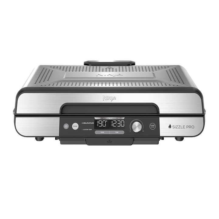 Vers&aacute;til parrilla y plancha de capacidad extra-grande, para unas 8-10 personas, con detecci&oacute;n digital inteligente de temperatura, con calor m&aacute;ximo hasta 260&deg;C, cocina de borde a borde de forma uniforme permitiendo usar completamente la superficie de la parrilla. Placas antiadherentes, intercambiables y de f&aacute;cil limpieza.