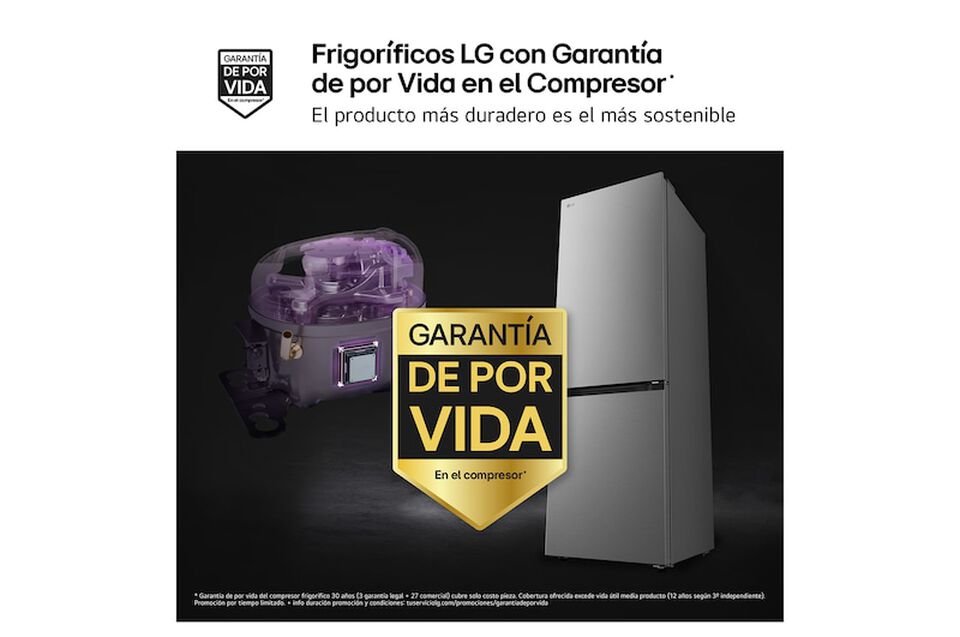 Frigor&iacute;fico Combi LG GBBSJ10EPY, 341L, No Frost, DoorCooling+, Inox antihuellas, Clase E
