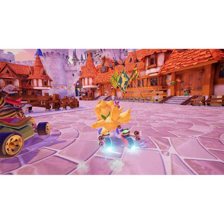CHOCOBO GP PARA NINTENDO SWITCH VERSI&Oacute;N ESPA&Ntilde;OLA
       
PREPARADOS. LISTOS. &iexcl;CHOCOBO!
Arranca los motores y prep&aacute;rate para un nuevo juego de carreras con un plantel que incluye decenas de tus personajes favoritos de la serie Chocobo, cada uno con sus propias habilidades y peculiaridades. Equipa magicitas para dejar atr&aacute;s a la competencia y derrapa por circuitos bien conocidos en los modos multijugador local y en l&iacute;nea. &iexcl;Compite en torneos para hacerte con la victoria en el grand prix!
 
Video will open in a new window
CARACTER&Iacute;STICAS: 
El juego y sus personajes est&aacute;n basados en las franquicias Final Fantasy y Chocobo.
Modo historia que guiar&aacute; al jugador en los primeros compases del juego y permitir&aacute; desbloquear personajes adicionales
Modo multijugador en todos los modos de juego:
Modo GP. Torneos de hasta 64 jugadores (8 por ronda).
Modo online. Hasta 8 jugadores.
Modo local. Hasta 8 jugadores
Contrarreloj, carrera individual, carrera personalizada Hasta dos jugadores en la misma consola a pantalla partida.
Direcci&oacute;n art&iacute;stica colorista y refrescante, con continuas referencias al universo Final Fantasy.
Contenido adicional que se ir&aacute; a&ntilde;adiendo en diferentes eventos estacionales cada dos meses.
Mec&aacute;nicas de juego innovadoras dentro del g&eacute;nero de carreras de karts casuales:
Cada personajes tiene una habilidad &uacute;nica que puede ser usada durante la carrera.
La gesti&oacute;n de los &iacute;tems durante la carrera es importante: los &iacute;tems se pueden usar al momento o reservar para hacerlos evolucionar y que tengan un efecto m&aacute;s potente y duradero.