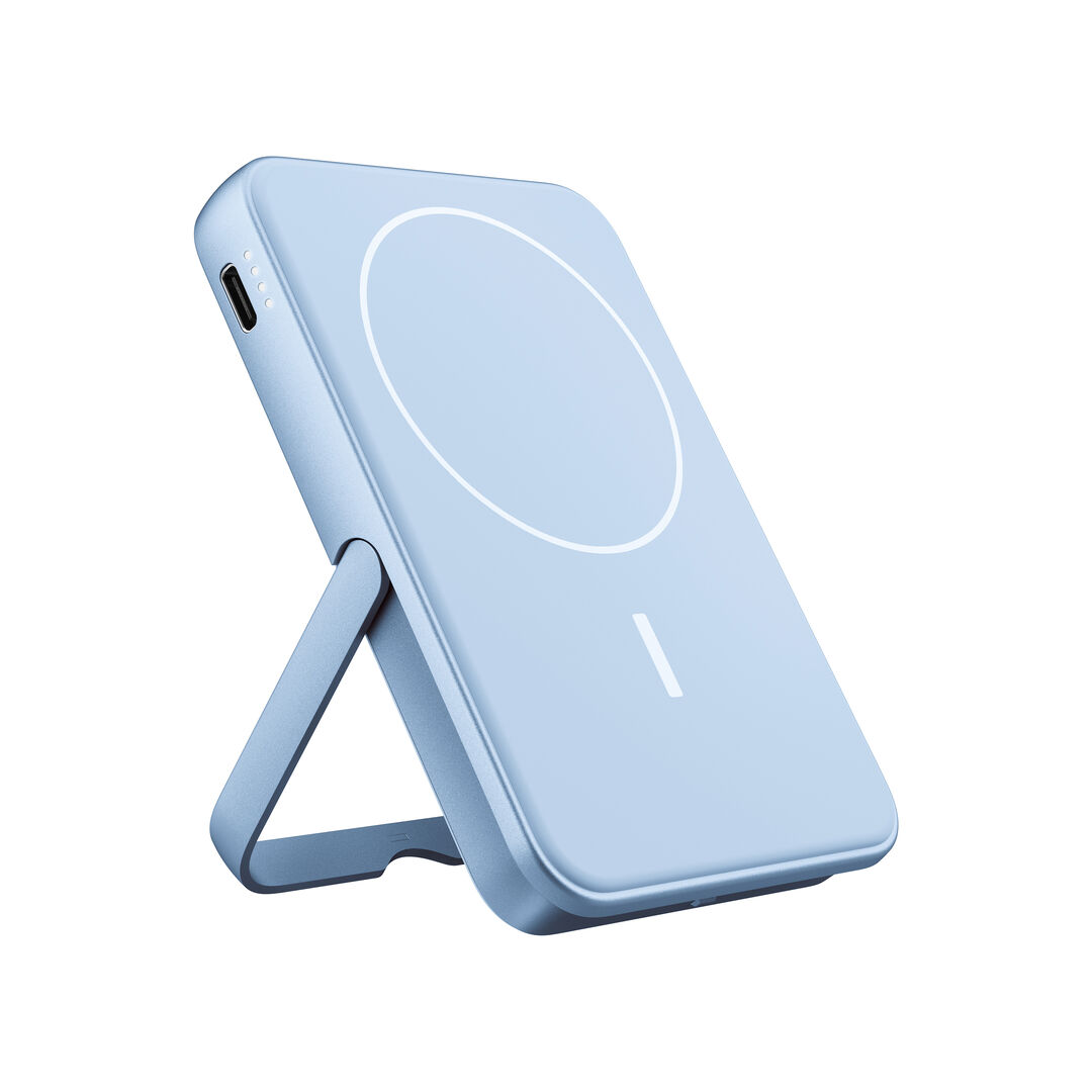 Magnetic Wireless Powerbank
Bater&iacute;a recargable Wireless MagSafe
Hazlo a tu manera con la ultrafina Magnetic Wireless Powerbank, imprescindible para la carga inal&aacute;mbrica en cualquier lugar. Los potentes imanes garantizan una conexi&oacute;n segura con tu iPhone y el soporte desplegable ofrece un &aacute;ngulo de visi&oacute;n c&oacute;modo.
 Compatible con iPhone MagSafe (iPhone 12 en adelante)
 Soporte para iPhone incorporado
 Aprobado para avi&oacute;n