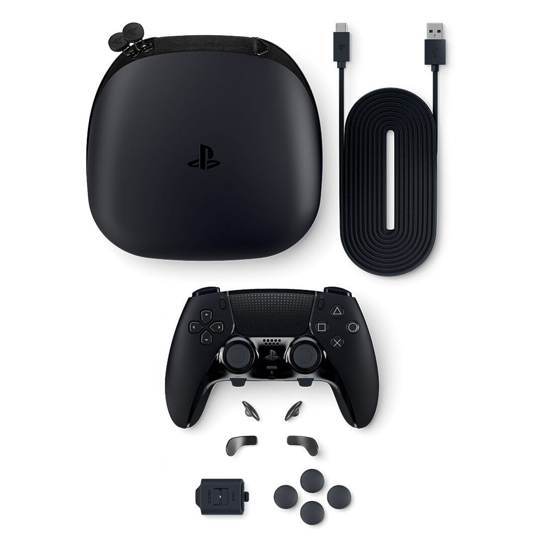 Mando profesional para PS5, con controles ultra personalizables: puedes reasignar botones, ajustar sensibilidad y zonas muertas de sticks y gatillos, guardar perfiles y cambiar entre ellos al instante usando el bot&oacute;n Fn junto al bot&oacute;n Opciones.