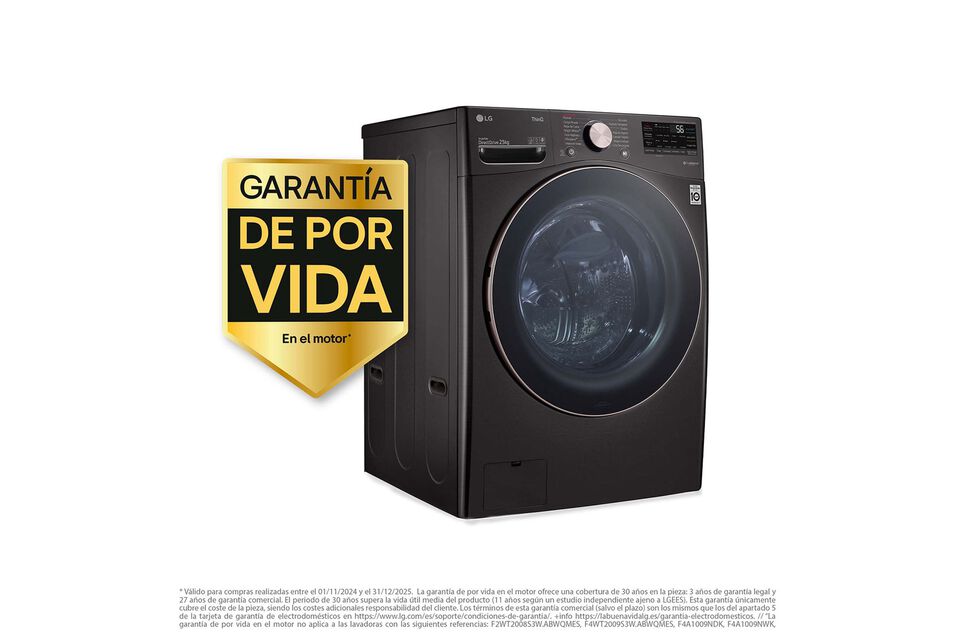 Lavadora LG 20 kg con AI Direct Drive, TurboWash 360º y fondo 77 cm