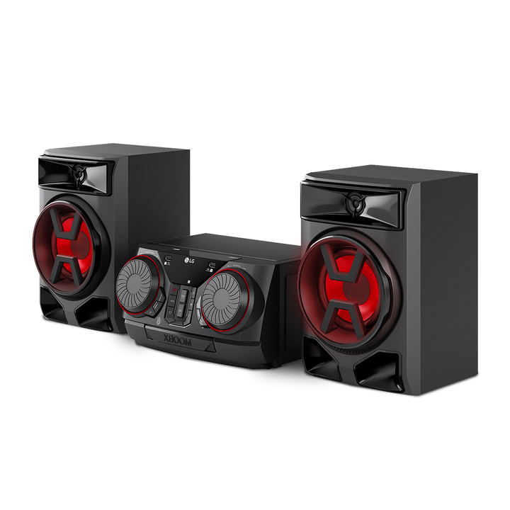 Altavoz LG XBOOM CK43N 300 W con USB, Bluetooth, Party Link y control giratorio.