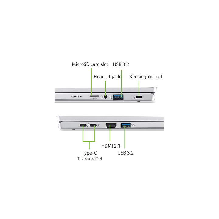 Productividad y movilidad en su m&aacute;ximo exponente con el Acer Swift Go 14 Intel Core Ultra 7 155H: dise&ntilde;o ultraligero, pantalla OLED de alta definici&oacute;n y potencia AI para profesionales exigentes.El Swift Go 14 redefine la experiencia port&aacute;til con su ligereza (1,32 kg), robustez y una tapadera l&aacute;ser que permite apertura de hasta 180 grados, facilitando el trabajo colaborativo en entornos t&eacute;cnicos. La pantalla OLED 2.8K de 14 pulgadas con 100% DCI-P3 y frecuencia de refresco de 90 Hz asegura precisi&oacute;n crom&aacute;tica, brillo sobresaliente y negros profundos, sensaci&oacute;n imprescindible para creadores visuales, editores y desarrolladores. Su procesador Intel Core Ultra 7 155H de 16 n&uacute;cleos (segunda generaci&oacute;n) libera rendimiento IA y multitarea avanzada, permitiendo cargas intensivas sin cuellos de botella ni t&eacute;rmicas agresivas.