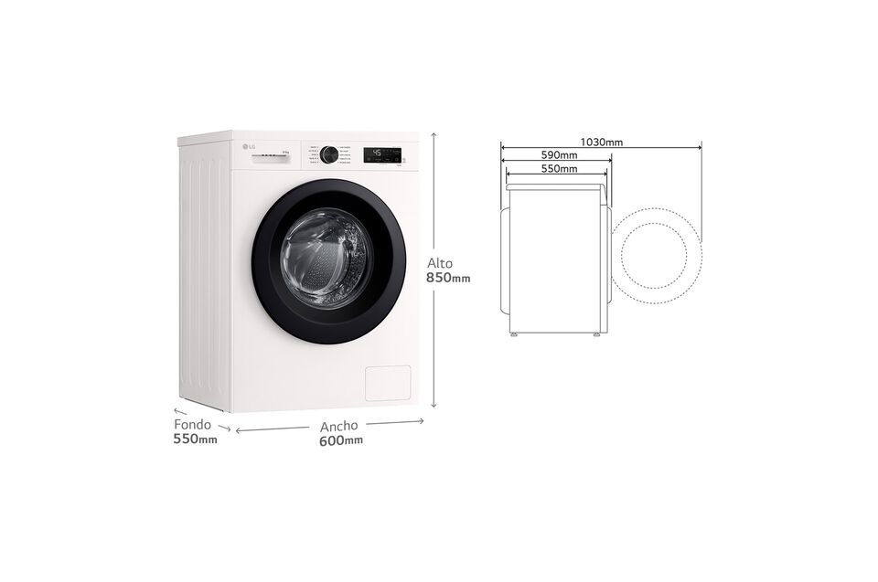 Lavasecadora LG 9 kg + 5 kg con Direct Drive, 6 Motion, Steam y Wi-Fi ThinQ