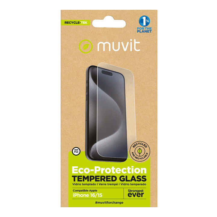 ¡Cuida tu dispositivo y contribuye a cuidar el planeta! Nuestro protector de pantalla eco responsable muvit for change, aporta protección extra a la pantalla de tu Smartphone sin perder la sensibilidad al tacto. De alta resistencia a impactos y arañazos con una dureza de 9H (máxima escala), evitará la rotura de tu pantalla ante un golpe o caída. Su tratamiento oleo fóbico, repele agua, grasa y suciedad. En muvit for change nos comprometemos a donar el 1% de los ingresos para el planeta*.