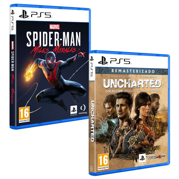 Pack Videojuego Marvel's Spider-Man Miles Morales PS5 + Uncharted: Colecci&oacute;n Legado de los Ladrones PS5