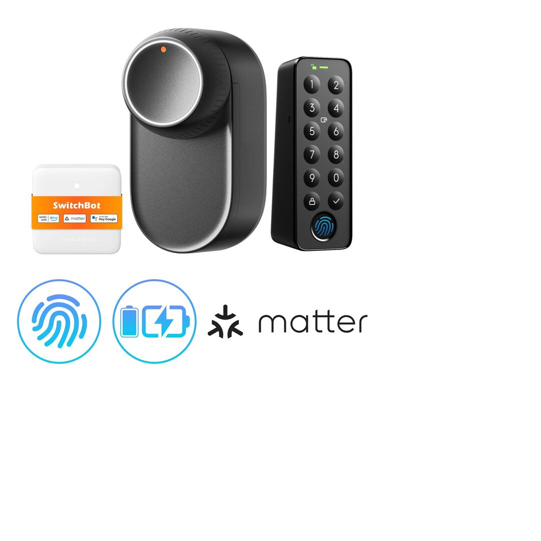 SwitchBot Lock Ultra Touch combo con teclado num&eacute;rico y huella.