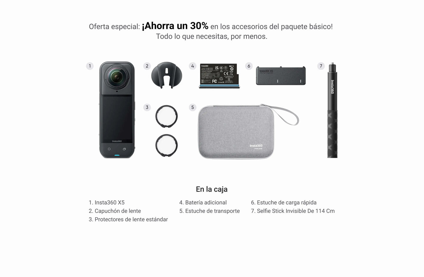 La Insta360 X5 es la cámara 360° insignia de Insta360, diseñada para capturar contenido inmersivo con una calidad de imagen excepcional, rendimiento mejorado con poca luz y una mayor durabilidad.