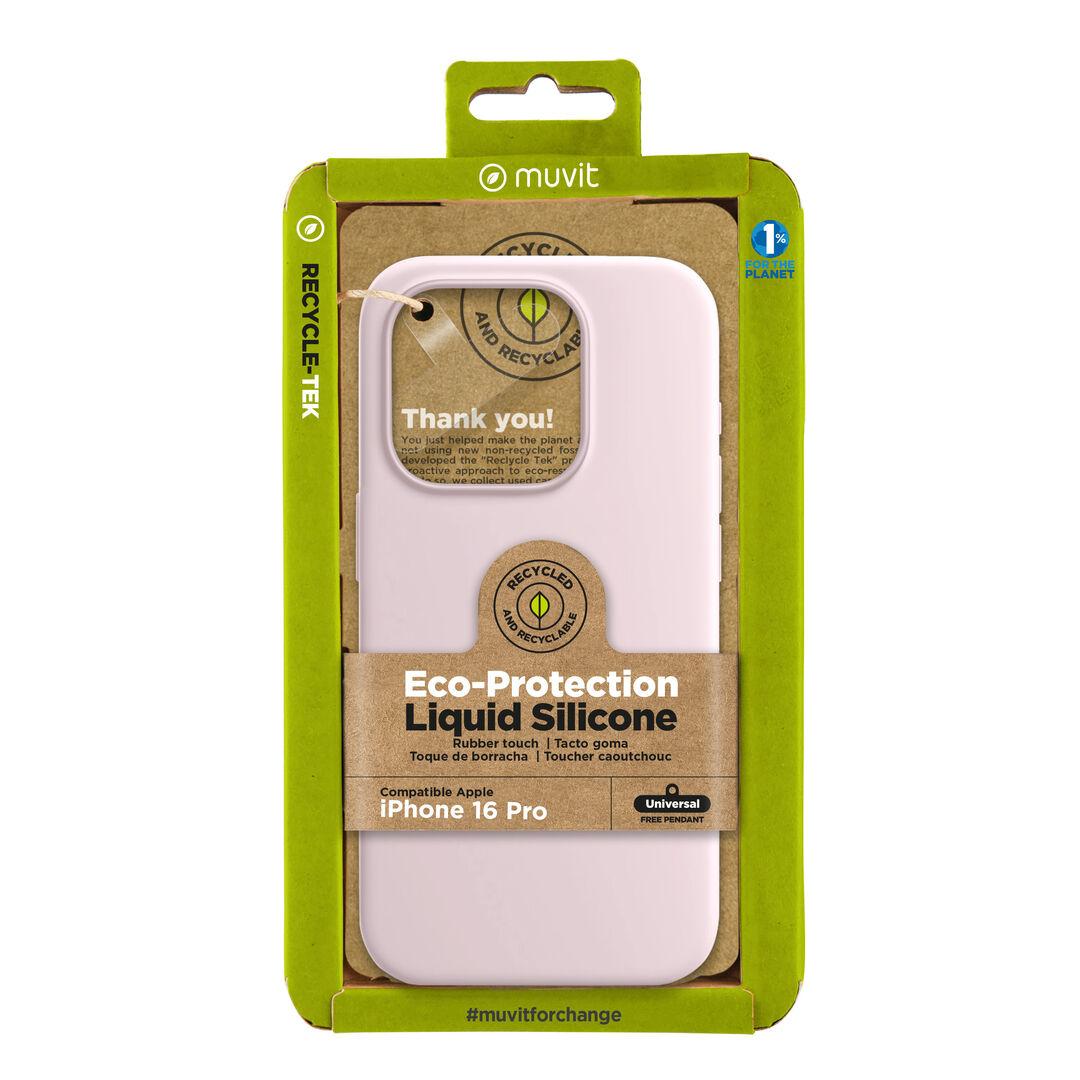 Nuestra funda liquid de muvit for change, fabricada en silicona reciclada certificada, aporta un tacto extra suave con un acabado interior en microfibra. A&ntilde;ade un toque de color a tu iPhone 

La protecci&oacute;n del medio ambiente es, hoy en d&iacute;a, una preocupaci&oacute;n en todo momento, con las fundas recycletek de muvit for change, proponemos una gama de fundas reciclables, fabricadas con materiales reciclados con certificado GRS. Una manera responsable de proteger nuestro smartphone.&nbsp;