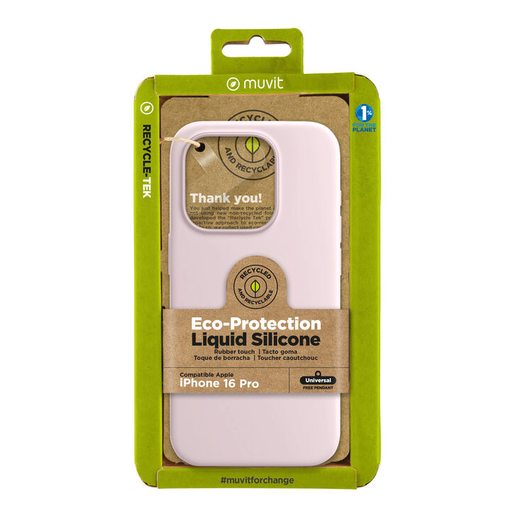 Nuestra funda liquid de muvit for change, fabricada en silicona reciclada certificada, aporta un tacto extra suave con un acabado interior en microfibra. A&ntilde;ade un toque de color a tu iPhone 

La protecci&oacute;n del medio ambiente es, hoy en d&iacute;a, una preocupaci&oacute;n en todo momento, con las fundas recycletek de muvit for change, proponemos una gama de fundas reciclables, fabricadas con materiales reciclados con certificado GRS. Una manera responsable de proteger nuestro smartphone.&nbsp;