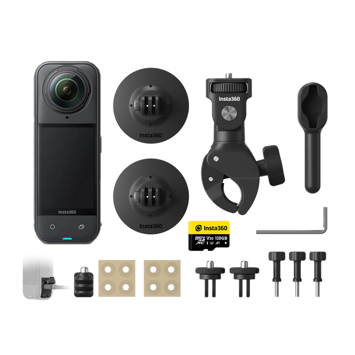La Insta360 X5 es la c&aacute;mara 360&deg; insignia de Insta360, dise&ntilde;ada para capturar contenido inmersivo con una calidad de imagen excepcional, rendimiento mejorado con poca luz y una mayor durabilidad. Incluye el kit est&aacute;ndar + Kit motero + tarjeta micro SD de 128GB + Cubierta USB para todo tipo de clima.