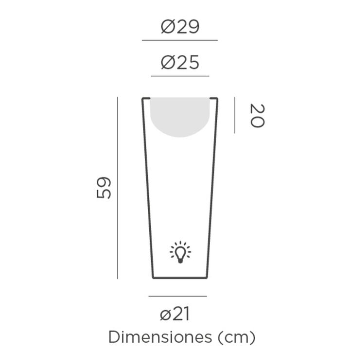 Macetero Ficus 60 Solar & Bater&iacute;a Luz RGBWW