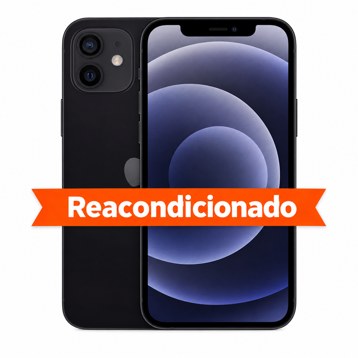 IPhone 12 128GB Negro Reacondicionado con componentes 100% originales, revisado y certificado.