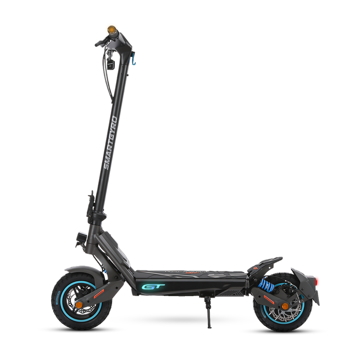 Patinete el&eacute;ctrico Rockway GT con doble suspensi&oacute;n, motor de 1800w de potencia m&aacute;xima, bater&iacute;a de 15.000 mAh donde podr&aacute;s recorrer hasta 60km de autonom&iacute;a.
