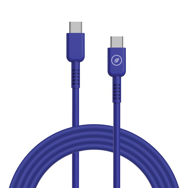 Carga y transfiere datos entre tus dispositivos con la nueva gama de cables y cargadores de muvit for change y contribuye a hacer del planeta un lugar mejor. 

Cable para carga y transferencia de datos con conector Tipo C a Tipo C, 3A transferencia r&aacute;pida, 1.2m de longitud, en color azul, 100% reciclable y fabricado con materiales reciclados de origen certificado RCS - RECYCLED CLAIM STANDARD.  

En muvit for change nos comprometemos a donar el 1% de los ingresos para el planeta*.