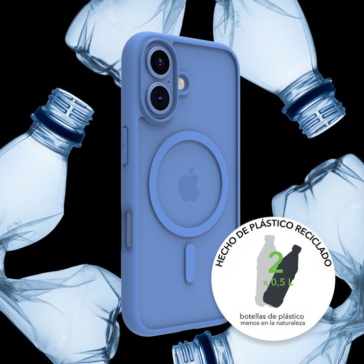 Funda iPhone 16 Azul MS + ECO PROTECTOR+ cargador 45W (carga r&aacute;pida)