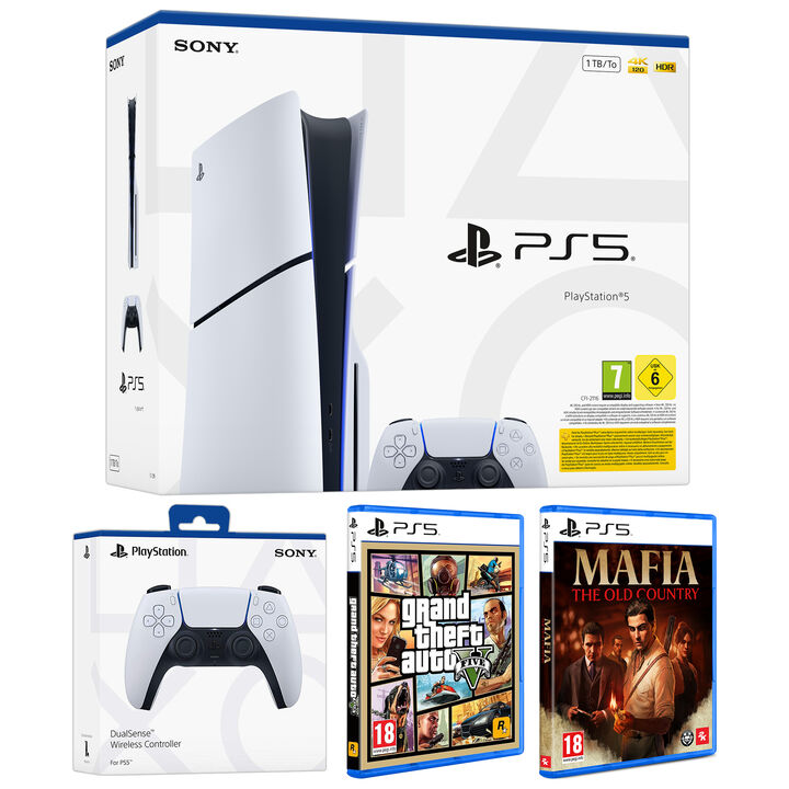 Pack de Consola PlayStation 5, DualSense, Mafia y GTA V