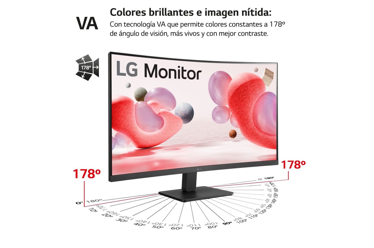 Monitor LG Panel VA: 1920 x 1080, 250 cd/m&sup2;, 3000:1, diag. FreeSync. Entrdas: 2xHDMI1.4