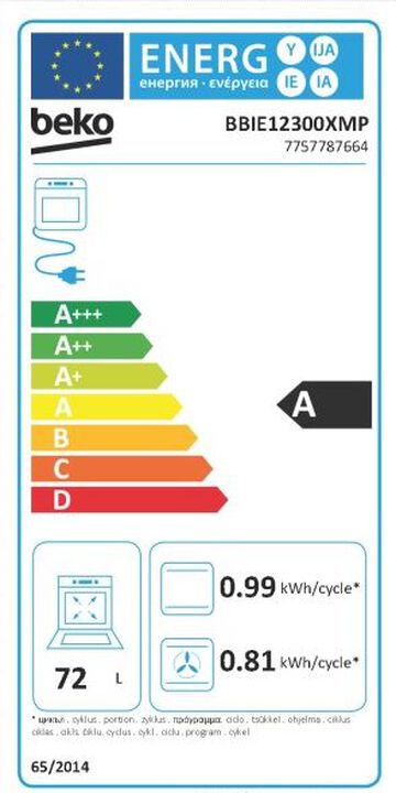 Horno multifunci&oacute;n integrable Beko de 72 litros, acabado en acero inoxidable, con limpieza pirol&iacute;tica, tecnolog&iacute;a AeroPerfect&trade; para una distribuci&oacute;n uniforme del aire caliente, 9 funciones de cocci&oacute;n, display LED Touchcontrol y eficiencia energ&eacute;tica clase A.