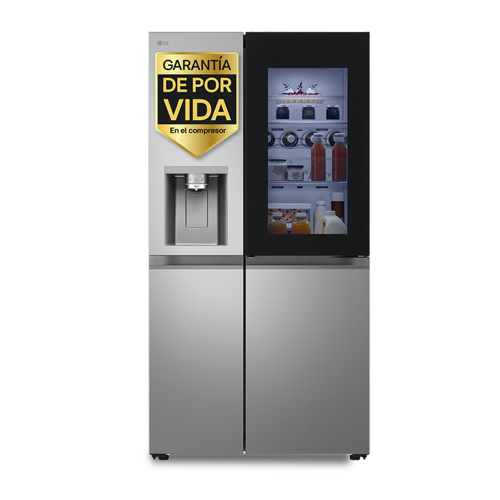 Frigor&iacute;fico americano LG con InstaView y dispensador de agua y hielo sin toma.