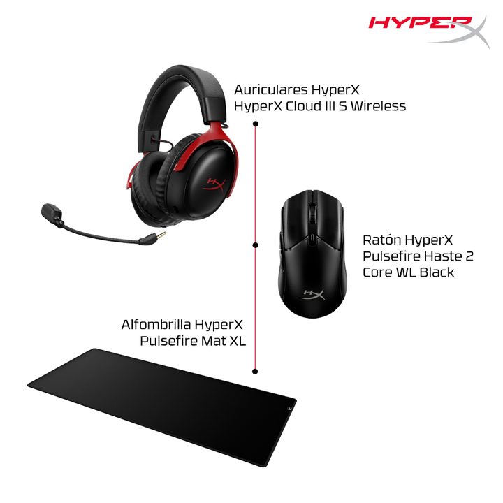<p>HyperX Auriculares inal&aacute;mbricos Cloud III S: auriculares gaming (color negro-rojo). Tipo de producto: Auriculares. Tecnolog&iacute;a de conectividad: Inal&aacute;mbrico, Bluetooth. Uso recomendado: Juego. Frecuencia de auricular: 20 - 20000 Hz. Alcance inal&aacute;mbrico: 20 m. Peso: 340 g. Color del producto: Negro, Rojo</p>