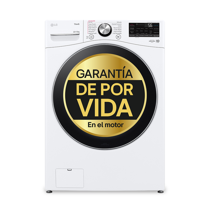 Lavadora LG 20 kg con AI Direct Drive, TurboWash 360&ordm; y fondo 77 cm