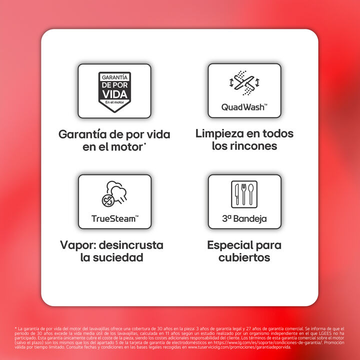 Lavavajillas 14 servicios, vapor, QuadWash, Wi-Fi, puerta auto-abierta.