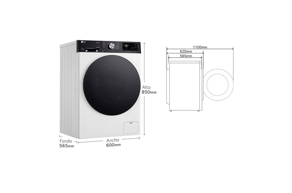 Lava-secadora 10 kg/6 kg con AI DD, TurboWash 360°, autodosificación y vapor Steam™.