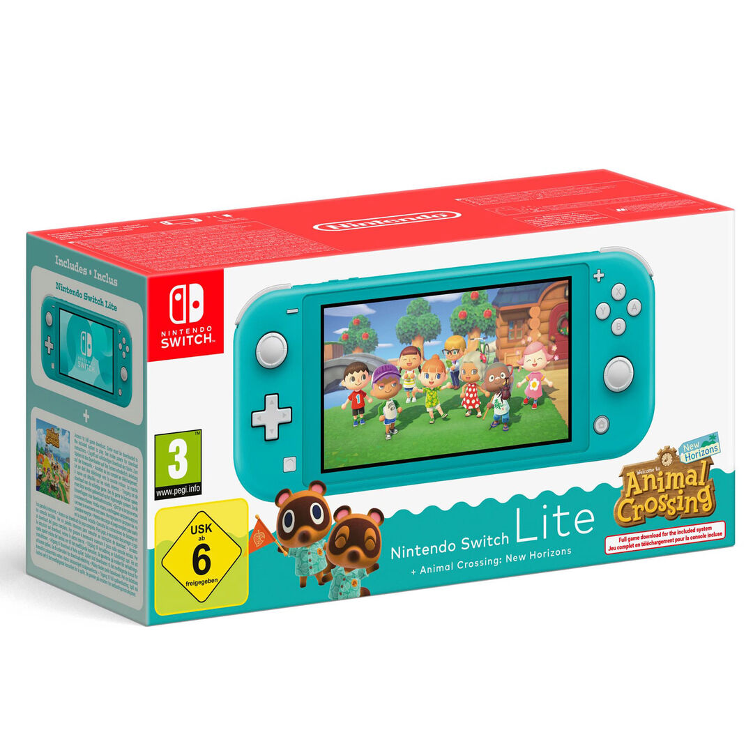 CONSOLA NINTENDO SWITCH LITE + ANIMAL CROSSING NEW HORIZONS COLOR TURQUESA VERSIÓN ESPAÑOLA