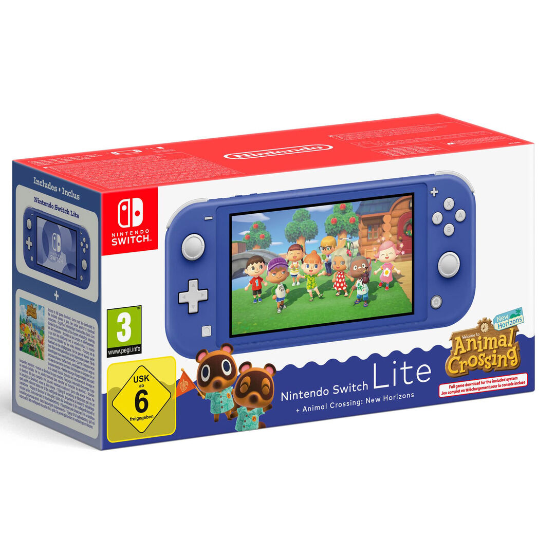 Switch Lite Azul + Animal Crossing New Horizons