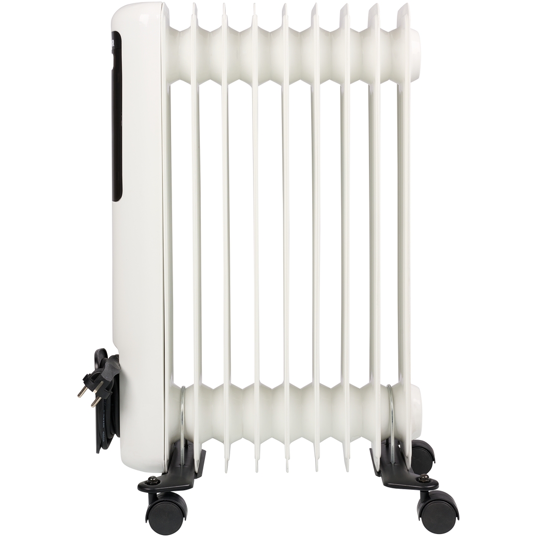 El radiador de aceite Tristar KA-5189 es una soluci&oacute;n de calefacci&oacute;n vers&aacute;til y eficiente para tu hogar. Con 9 aletas y una gama de ajustes de calor que van desde 800 a 1200 a 2000 vatios, este radiador asegura un calor personalizado que se adapta a tus necesidades. Equipado con un termostato ajustable, te permite mantener la temperatura deseada sin esfuerzo. La seguridad es una prioridad, ya que este dispositivo cuenta con protecci&oacute;n contra sobrecalentamiento y antivuelco, brind&aacute;ndote tranquilidad mientras mantiene tu espacio acogedor. Experimenta la comodidad ininterrumpida, ya que este radiador funciona en silencio, proporcionando un calor constante sin ning&uacute;n ruido molesto.