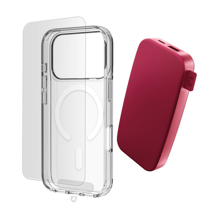 <p>Este pack 3 en 1 ha sido dise&ntilde;ado para ofrecer una soluci&oacute;n completa de protecci&oacute;n y autonom&iacute;a para tu iPhone. Incluye una powerbank magn&eacute;tica, una funda resistente y un protector de pantalla de vidrio templado, garantizando seguridad, comodidad y rendimiento en el uso diario.</p>
<p>La powerbank magn&eacute;tica de 12000 mAh permite cargar tu iPhone de manera inal&aacute;mbrica, asegurando un acople firme y estable gracias a sus imanes integrados. Su dise&ntilde;o compacto y ligero la convierte en el accesorio perfecto para llevar siempre contigo, proporcionando bater&iacute;a extra cuando m&aacute;s la necesitas.</p>
<p>La funda protectora protege frente a golpes, ca&iacute;das y ara&ntilde;azos, manteniendo el dise&ntilde;o original del dispositivo y ofreciendo un ajuste preciso con acceso completo a botones y puertos.</p>
<p>El protector de pantalla de vidrio templado a&ntilde;ade una capa extra de seguridad, protegiendo la pantalla contra impactos y desgaste diario. Mantiene una excelente claridad visual y sensibilidad t&aacute;ctil para una experiencia de uso fluida y c&oacute;moda.</p>
<p>Este pack es ideal para quienes buscan una soluci&oacute;n pr&aacute;ctica, completa y fiable para proteger su iPhone y mantenerlo siempre operativo.</p>
<h3>Caracter&iacute;sticas principales</h3>
<ul>
<li>Pack completo 3 en 1: funda + protector de pantalla + powerbank</li>
<li>Powerbank magn&eacute;tica de 12000 mAh compatible con MagSafe</li>
<li>Carga inal&aacute;mbrica r&aacute;pida y sin cables</li>
<li>Dise&ntilde;o compacto, ligero y f&aacute;cil de transportar</li>
<li>Puerto USB-C para carga alternativa</li>
<li>Funda resistente a golpes y ara&ntilde;azos con ajuste preciso</li>
<li>Protector de pantalla de vidrio templado de alta dureza</li>
<li>Alta transparencia y sensibilidad t&aacute;ctil</li>
<li>Instalaci&oacute;n sencilla con kit incluido</li>
<li>Protecci&oacute;n contra sobrecarga, sobrecalentamiento y cortocircuitos</li>
</ul>
<h3>Contenido del pack</h3>
<ul>
<li>1 x Powerbank magn&eacute;tica inal&aacute;mbrica 12000 mAh</li>
<li>1 x Funda protectora compatible con iPhone</li>
<li>1 x Protector de pantalla de vidrio templado</li>
<li>Kit de limpieza e instalaci&oacute;n</li>
</ul>
<h3>Ideal para</h3>
<ul>
<li>Usuarios que buscan un pack completo listo para usar</li>
<li>Personas que necesitan bater&iacute;a extra durante el d&iacute;a</li>
<li>Quienes desean proteger su iPhone sin sacrificar el dise&ntilde;o</li>
<li>Usuarios que valoran comodidad, funcionalidad y durabilidad</li>
</ul>