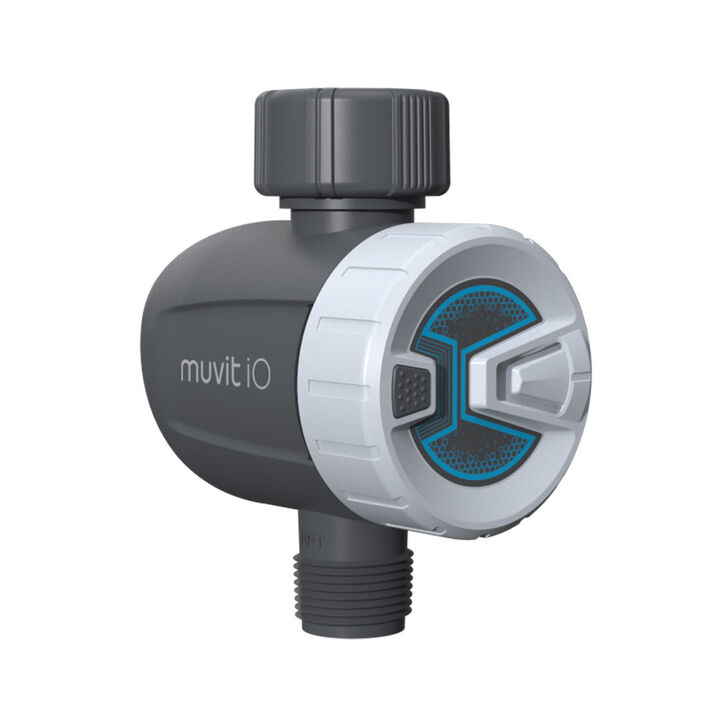 Riega tus plantas o jard&iacute;n con el sistema irrigaci&oacute;n Bluetooth Mesh muvit iO y aseg&uacute;rate de que nunca les falte agua. Controla el horario y duraci&oacute;n del riego desde cualquier lugar atrav&eacute;s de nuestra app muvit iO Home.