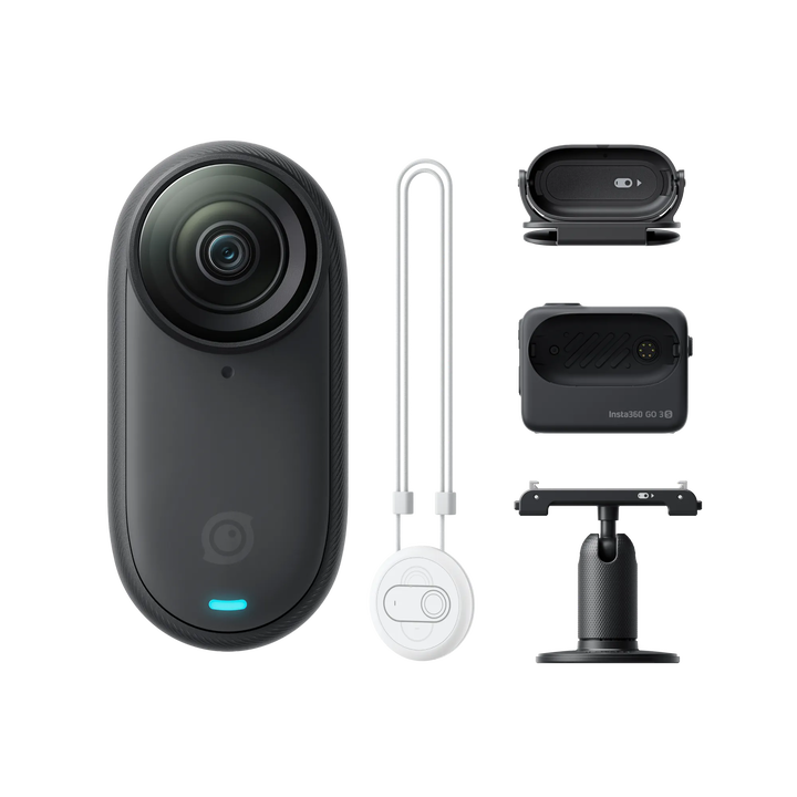 La Insta360 GO 3S es una cámara de acción compacta y ligera, diseñada para la captura de POV (Point of View) y una gran versatilidad de montaje