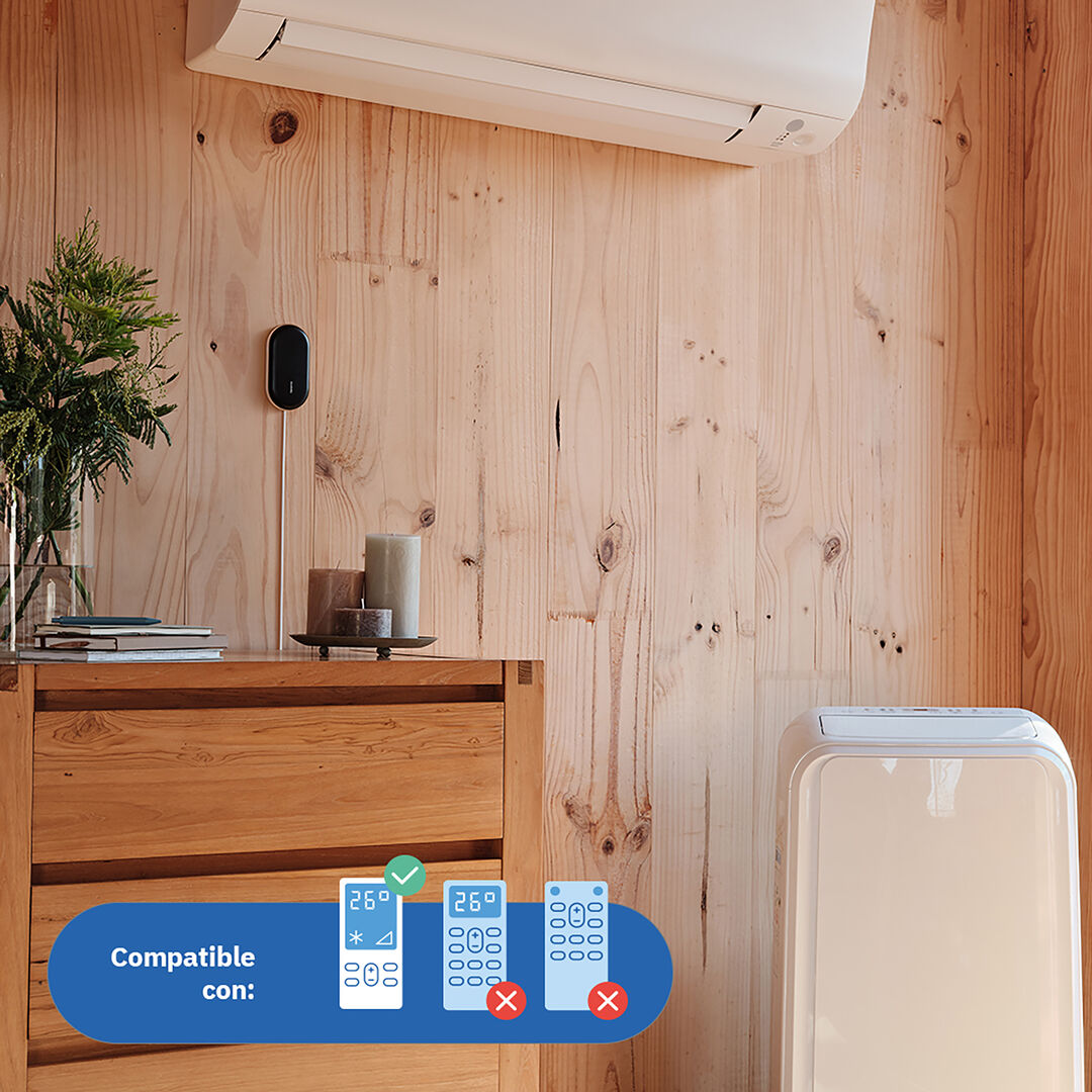 Conecta tu aire acondicionado con toda facilidad. El control inteligente de aire acondicionado te permite tomar el control de tu aire acondicionado o bomba de calor aire en cualquier momento, dondequiera que estés desde tu smartphone.